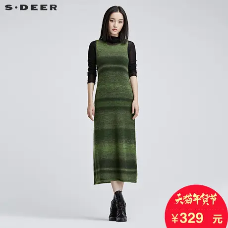 s.deer【商场同款】圣迪奥女装长款无袖毛衣裙针织衫S16483550商品大图