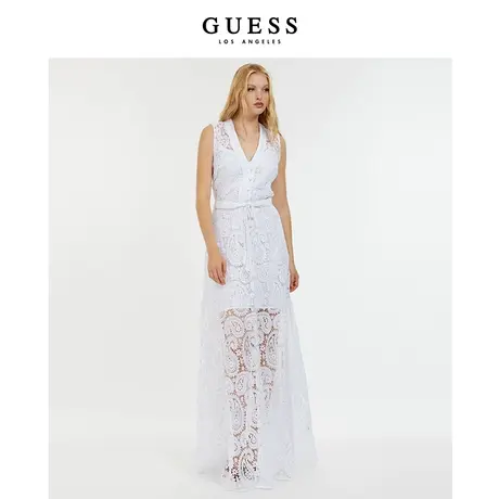 GUESS 女士慵懒极简舒适性感无袖连衣裙-W2GK46WEJX0图片