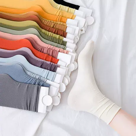 10双装堆堆袜女薄款冰冰袜天鹅绒袜子女中筒袜夏天白色长袜冰丝袜图片
