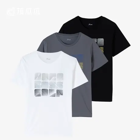 顶瓜瓜夏季单件情侣短袖纯色宽松纯棉上装图片