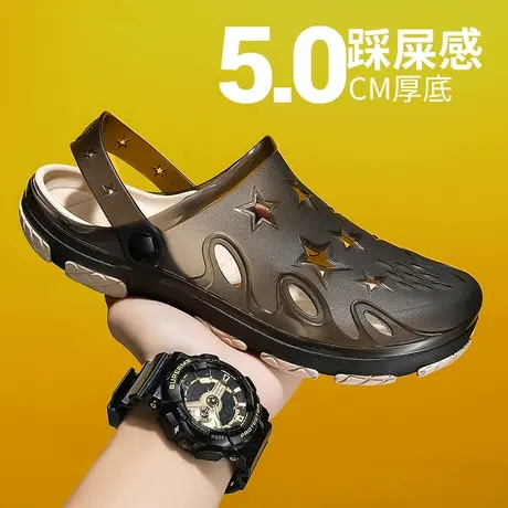 雨鞋 男款夏季透气钓鱼胶鞋男两穿包头凉鞋防滑软底厨房鞋沙滩鞋图片