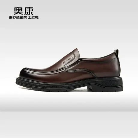 奥康男鞋2023秋季新款英伦商务正装皮鞋低跟真皮舒适通勤工作鞋男图片