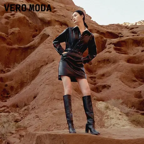 Vero Moda奥莱连衣裙夏季新款PU背心裙辣妹机车收腰皮裙短裙子图片