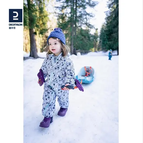 迪卡侬婴儿滑雪连体服雪橇保暖轻便干爽防水舒适柔软易穿脱KIDK图片
