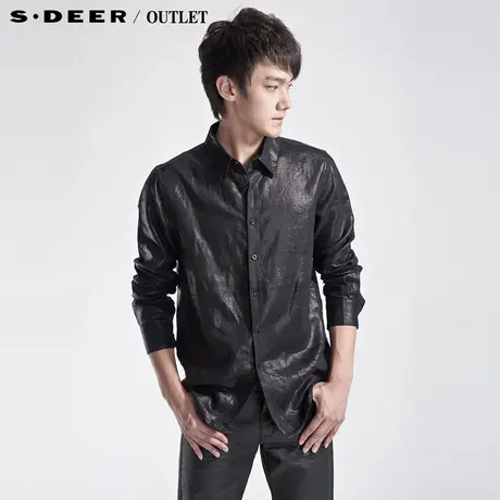 sdeer圣迪奥2014春装新款男装光亮感长袖衬衫0170520图片