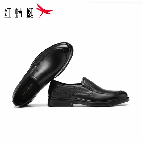 红蜻蜓男鞋新款鞋子男士一脚蹬休闲皮鞋男款真皮牛皮商务正装单鞋图片