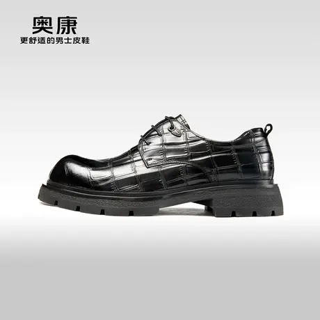 奥康男鞋春秋季新款商务正装德比鞋男低跟厚底耐磨时尚宴会皮鞋商品大图