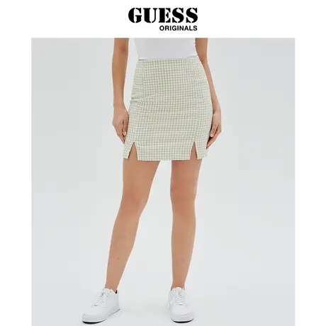GUESS Originals女士舒适极简通勤格子半身裙-W2GD05WDFT1图片