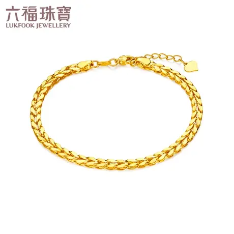 六福珠宝麦穗链黄金手链女新款光面足金手链首饰计价F95TBGB0008图片
