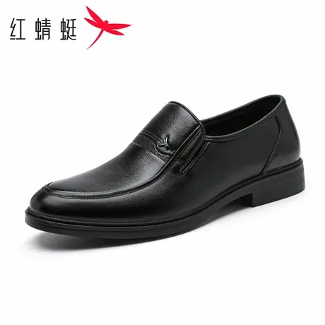 红蜻蜓男鞋2026春季新款男士商务正装鞋真皮软底舒适一脚蹬爸爸鞋图片