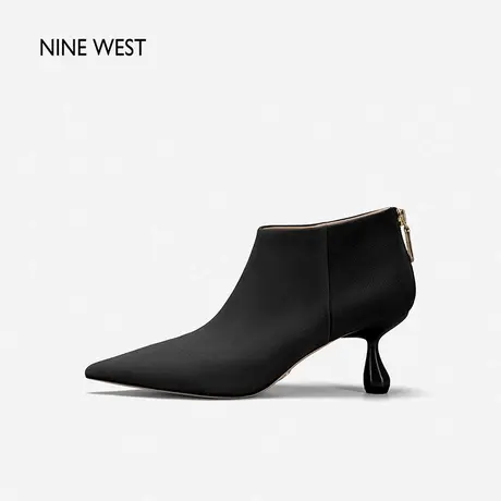 Nine West/玖熙短靴女高跟2023年秋冬新款水滴跟时尚通勤时装靴子商品大图
