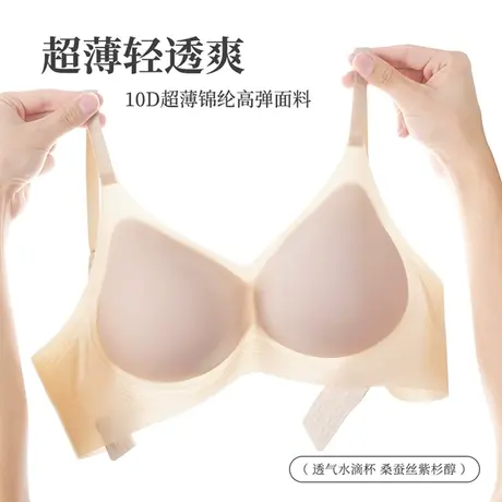 冰丝无痕轻薄高弹桑蚕丝润肤内衣健康无钢圈裸感无压女士文胸夏季商品大图