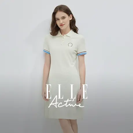 【花花推荐】ELLE Active户外收腰polo连衣裙25春夏休闲连身裙子图片