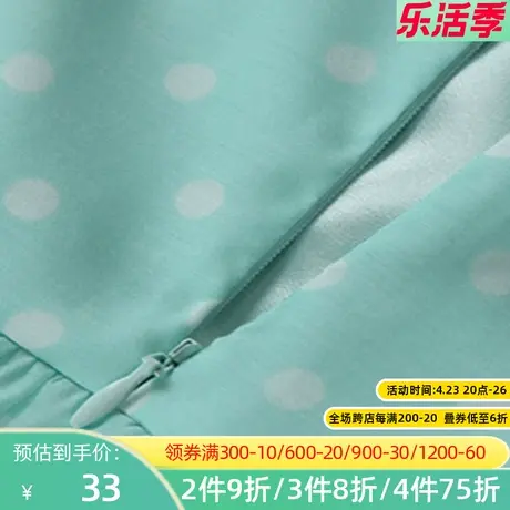 秋水伊人2020春季新款甜美清新花瓣领透视波点连衣裙FR2138图片