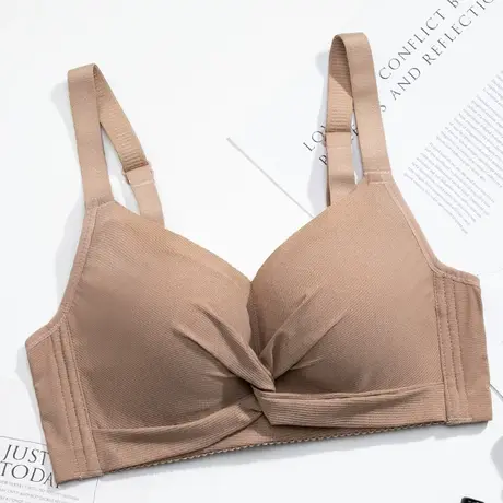 内衣女聚拢上托小胸加厚款平胸显大厚杯收副乳无磁无铁无钢圈文胸图片
