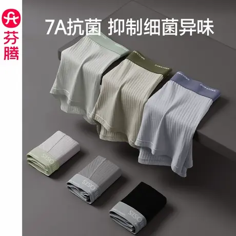 芬腾内裤男透气抗菌裆平角裤新款青年男款运动大码舒适四角短裤头图片