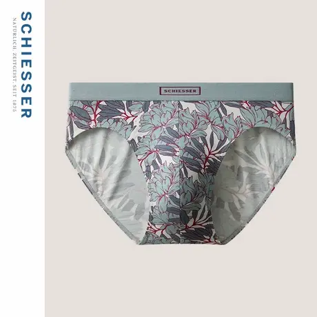 SCHIESSER舒雅25年夏季新品男士莫代尔印花亲肤透气中腰三角内裤图片