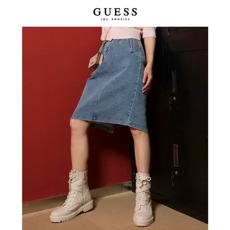 【38上新季】【秀智明星同款】GUESS 女士时尚极简舒适半身裙图片