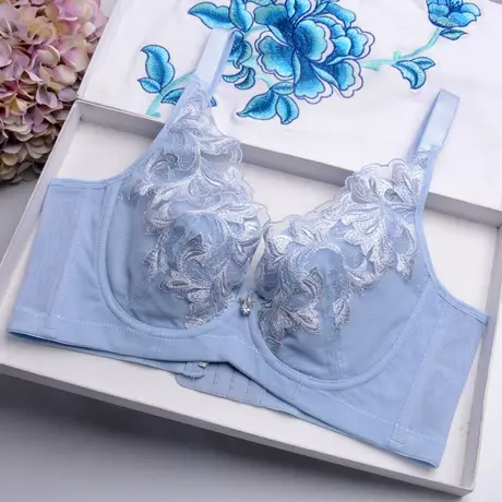 无海绵超薄款模杯胖妹妹胖mm性感聚拢大码缩胸大胸显胸小内衣文胸图片