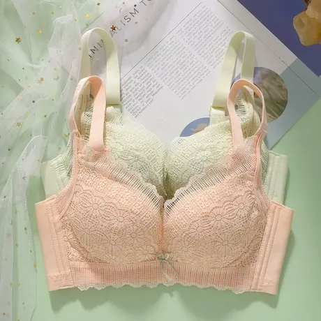 内衣女小胸聚拢上托显胸收副乳防下垂无钢圈春季新款蕾丝性感文胸商品大图