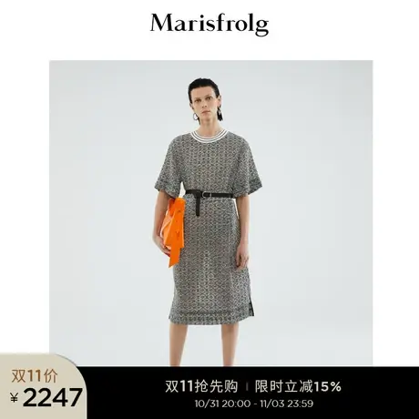 【商场同款】玛丝菲尔女装夏季新款复古连衣裙立体纹理裙子图片