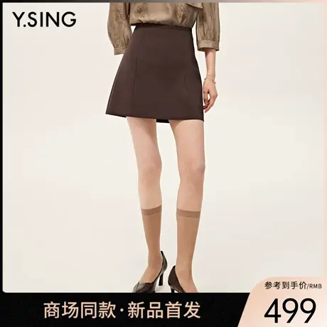 【商场同款】Y.SING衣香丽影2025秋咖色包臀短裙150713001图片