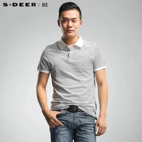 【上新】sdeerhe圣迪奥专柜正品夏装条纹纯棉polo衫男T恤1270195图片