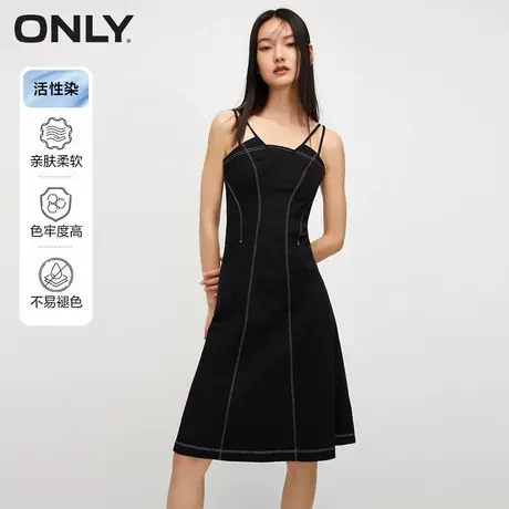 ONLY2023夏季新款收腰气质休闲短裙牛仔吊带连衣裙女|123342002图片