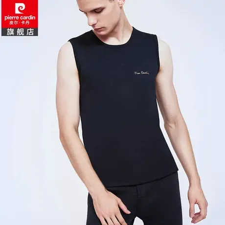 皮尔卡丹男士加绒加厚保暖背心修紧身马甲单件上衣秋冬季内衣打底图片