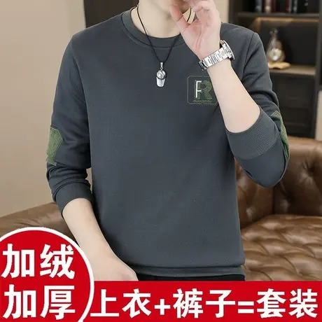 保暖内衣套装男2023冬季加绒加厚秋衣秋裤家居服两件装上衣可外穿商品大图