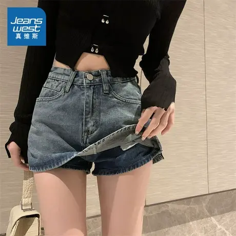 LE真维斯女装小个子a字半身裙2025春季新款时尚韩版辣妹牛仔短裙图片
