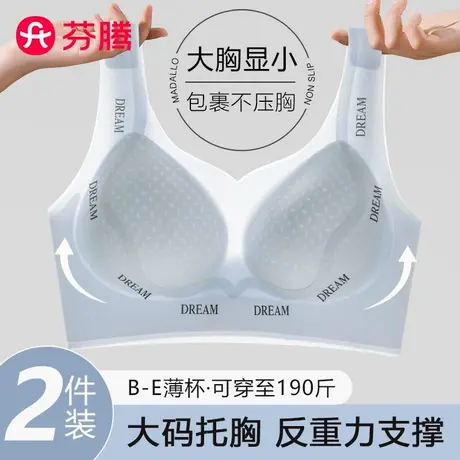 芬腾凉感大胸显小内衣女收副乳防下垂聚拢上托舒适提拉无钢圈文胸图片