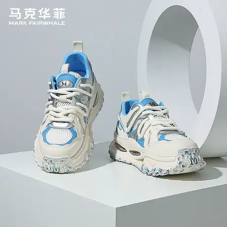 马克华菲时尚男鞋2025夏季新款潮流拼接百搭休闲鞋舒适增高老爹鞋商品大图