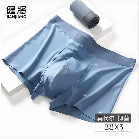 健将男士内裤莫代尔冰丝感男生四角裤透气宽松男式短裤男春夏新款图片