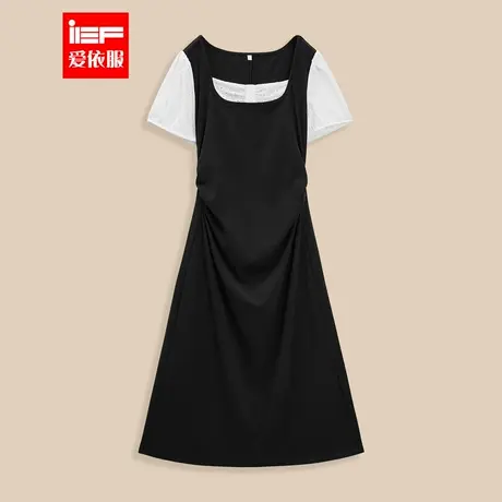 IEF/爱依服【微胖】大码女装2025夏秋新款法式温柔风显瘦连衣长裙图片