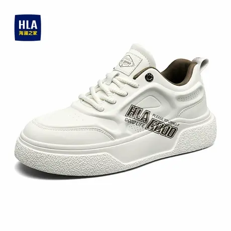 HLA/海澜之家男鞋新款潮流舒适百搭小白鞋休闲耐磨增高男板鞋图片
