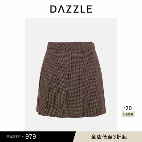 DAZZLE 地素奥莱裙2025年春季深红色短裙半裙图片