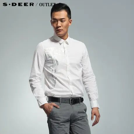 sdeer圣迪奥商务休闲印花长袖衬衫2170534图片