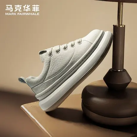 马克华菲男鞋美式高街运动休闲鞋白色高级感复古百搭潮鞋子小白鞋图片