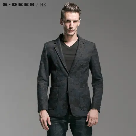 sdeerhe 圣迪奥羊毛花呢男士西装外套H14372238图片