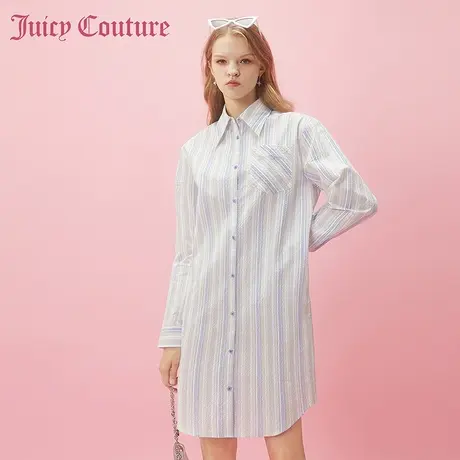Juicy Couture橘滋2024早春日女装穿搭新款刺绣长袖气质连衣裙子图片