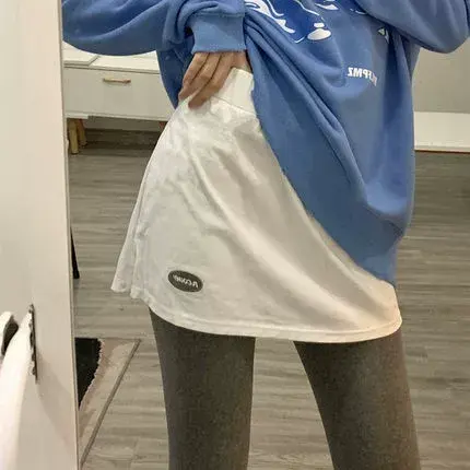 胖MM大码2-300斤屁帘搭配卫衣打底神器下摆秋冬内搭叠穿半身裙女图片