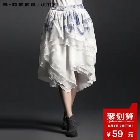 【聚】sdeer圣迪奥专柜正品印染层叠雪纺摆半身裙短裙S13181135图片