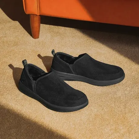 Skechers斯凯奇秋冬季懒人鞋一脚蹬绒面运动健步鞋加绒男鞋204637图片