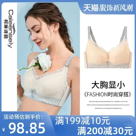 女士调整型大胸显小大码无钢圈薄款文胸聚拢收副乳无海绵夏季内衣商品大图