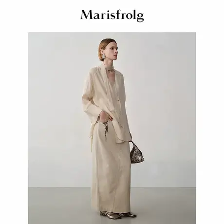 Marisfrolg玛丝菲尔2025年秋季新款艺术刺绣牛仔半身裙图片