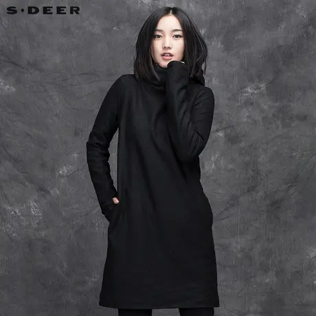 sdeer圣迪奥简约直筒纯色连帽上衣S15481761图片
