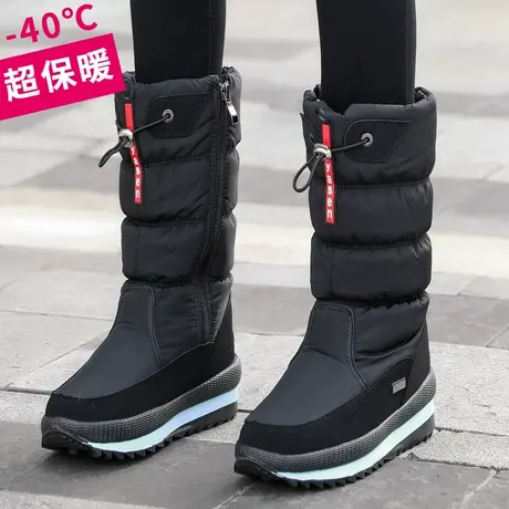 冬季雪地靴女中筒靴学生加绒保暖棉鞋短靴平底防滑防水百搭女靴子图片