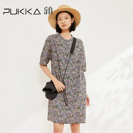 蒲PUKKA 法式浪漫纯棉印花连衣裙2025夏季新款小个子休闲裙图片