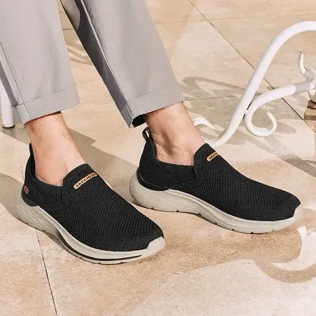 Skechers斯凯奇2025新款夏男健步鞋厚底缓震休闲运动鞋跑步鞋透气图片
